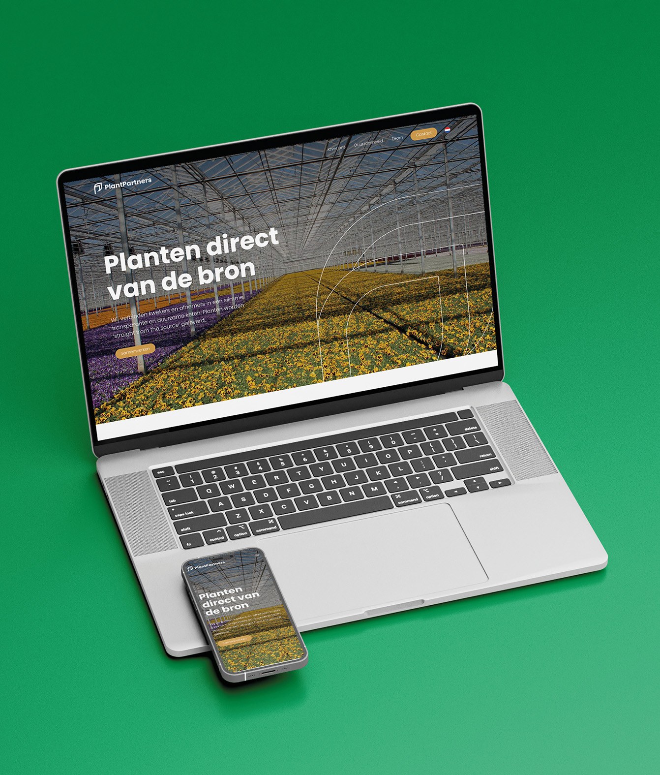 website PlantPartners mobiel en desktop